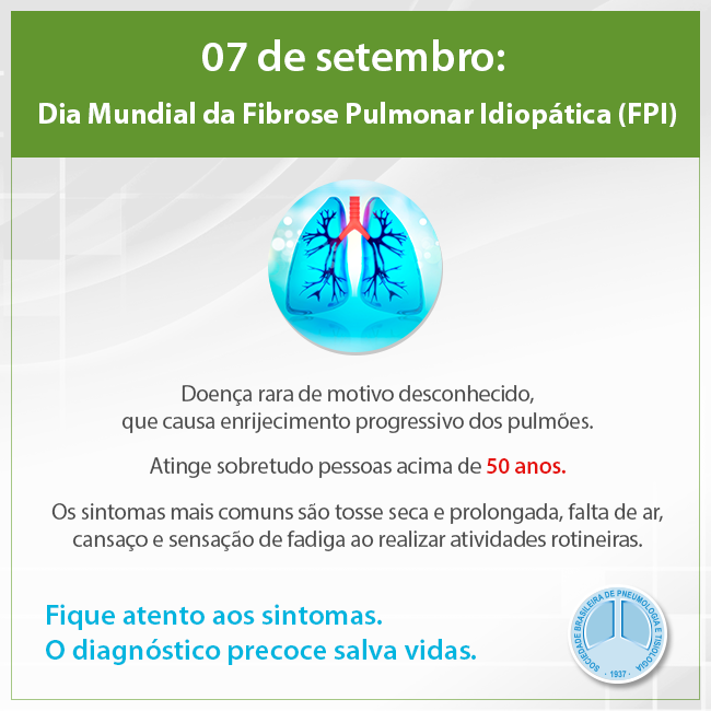 07 de setembro, dia mundial da Fibrose Pulmonar Idiopática